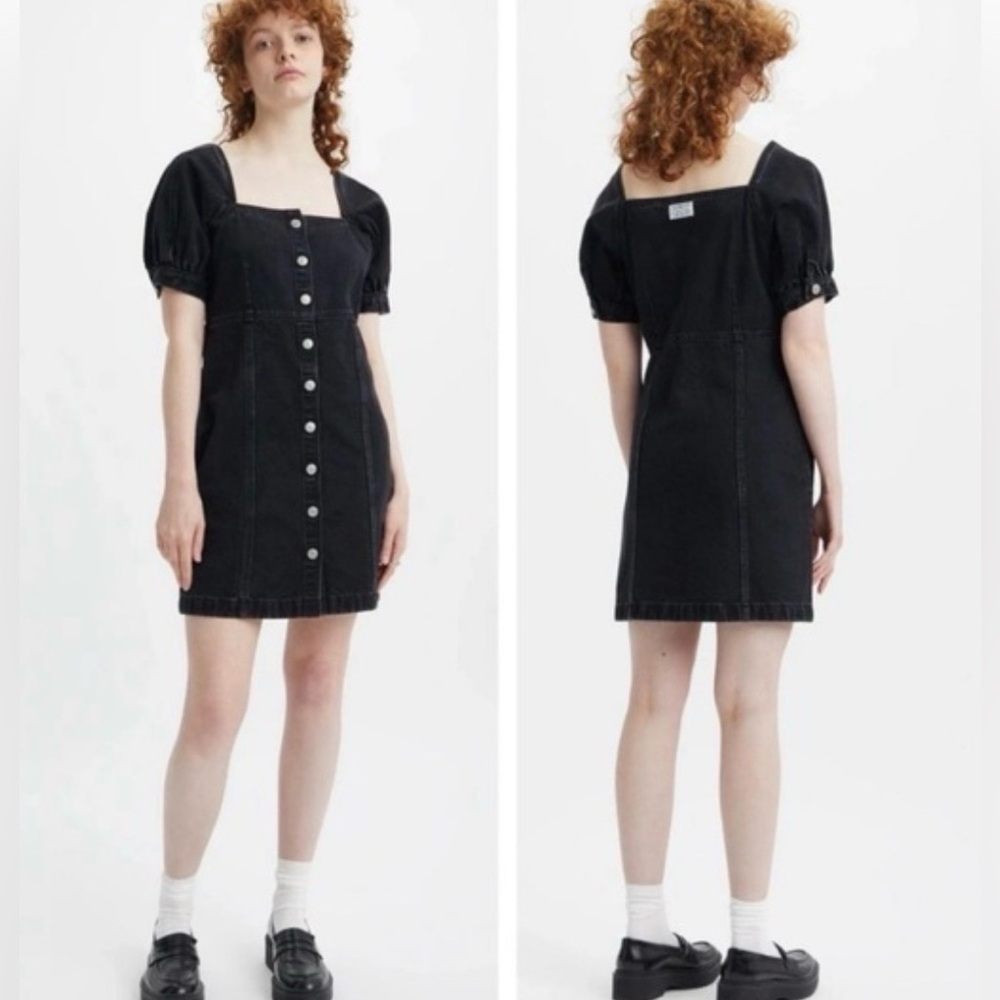 LEVI'S RHODE DENIM MINI DRESS BLACK  size small